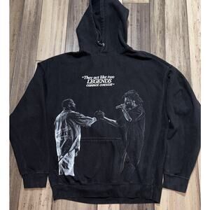 Drake and J.Cole Concert 2024 Tour Hoodie Size XL Black Double Sided Graphic Rap